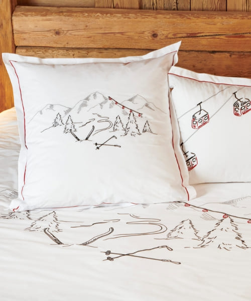 embroidered bed linen